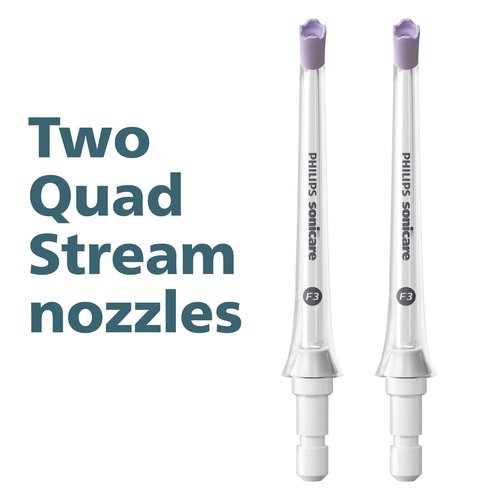 Philips Sonicare Power Flosser Tips - Quad Stream Design, 2-Pack, White HX3062/00