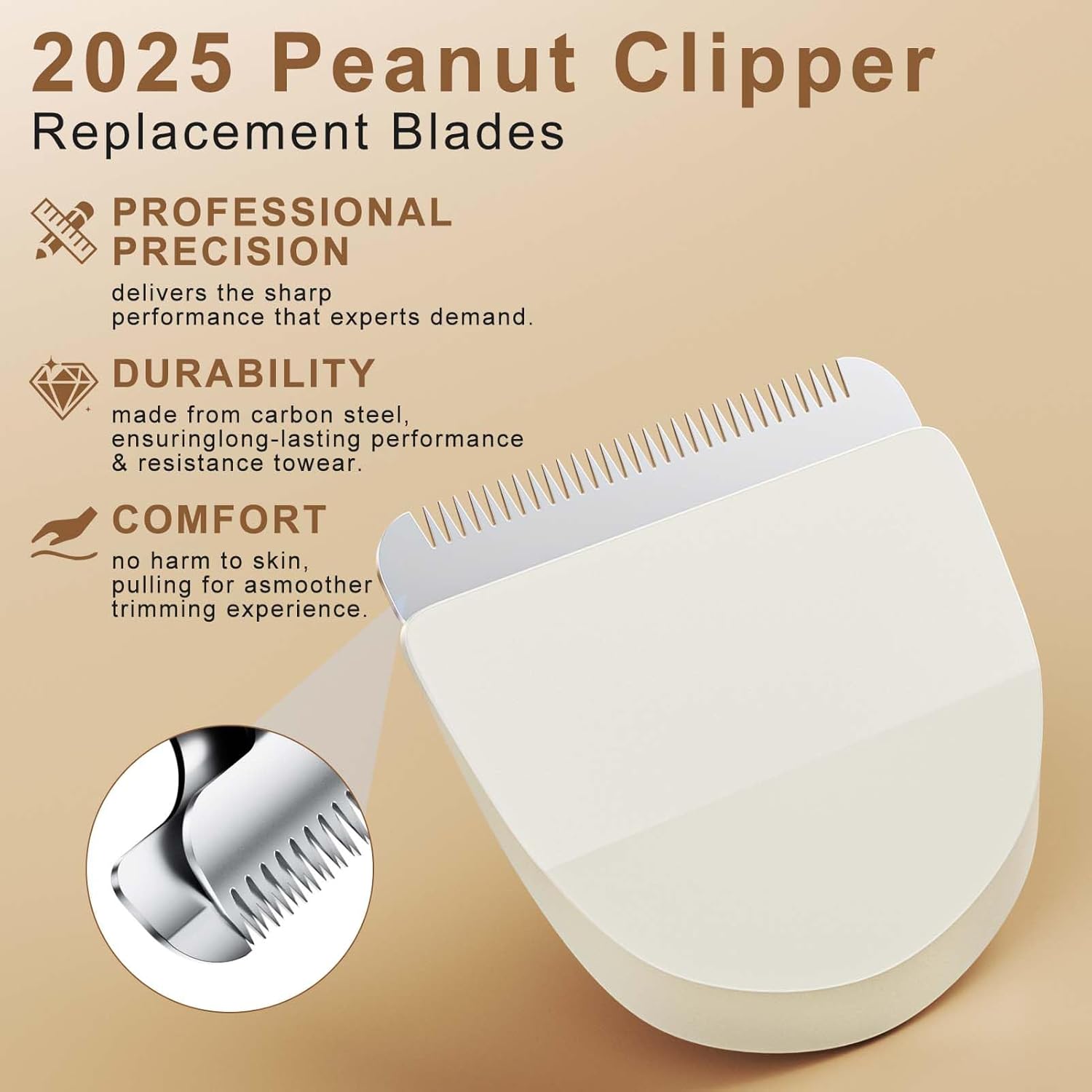 Wahl Peanut Replacement Blades - Precision Ground for Smooth Cutting | 2-Pack, White/Silver