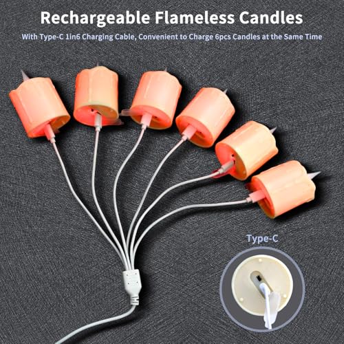 Rechargeable Flameless Candles Set - Dimmable LED Tea Lights with Timer for Home Holiday Decor