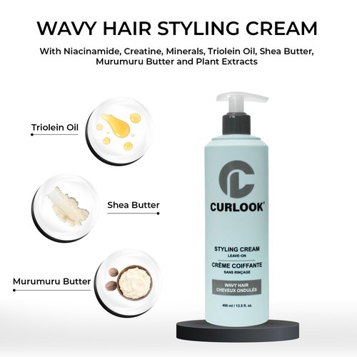 Skiennix Wavy Hair Styling Cream - Silicone-Free Formula for Soft, Flexible Waves - 400ml