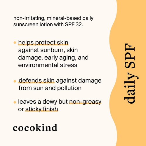Cocokind Daily SPF Mineral Face Sunscreen - SPF 32, Reef Safe & Unscented, 1.7 fl oz