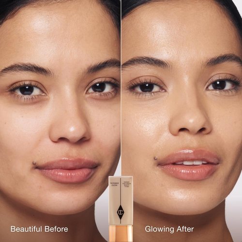 Charlotte Tilbury Wonderglow Face Primer - Illuminating Hydrating Primer for Dewy Skin - Infused with Hyaluronic Acid & Rosehip Oil