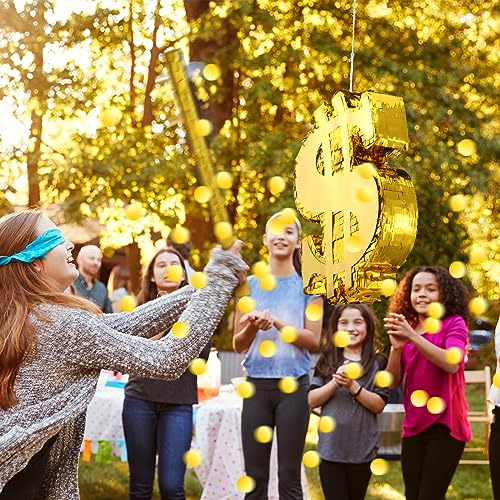 Money Piñata with Blindfold Stick and Confetti - Gender Reveal Party Decoration Set - Variation of Money