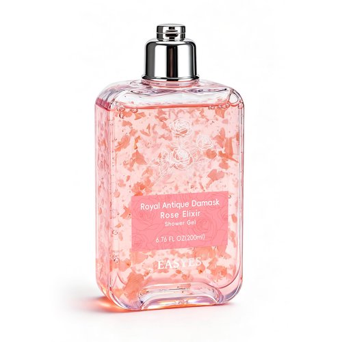 Easyes Rose Elixir Body Wash for Women, Moisturizing Essence Shower Gel with Triple Rose Formula, Hydrating Natural Cleanser, Gentle Foaming & Multi-Oil Nourishment, 7 oz