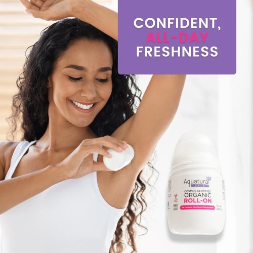 Regine Switzerland Organic Deodorant Roll-On for Sensitive Skin - Long-Lasting Rose Vanilla, 2.53 Fl Oz