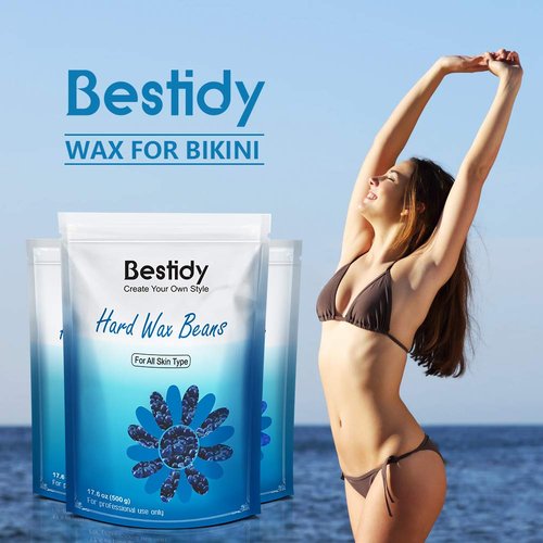 Bestidy Hard Wax Beads for Hair Removal, Waxing Beads for Coarse Hair, 500g Refill Wax Beads for Wax Warmer, Home Waxing for All Body and Brazilian Bikini Areas, Women Men(500g)