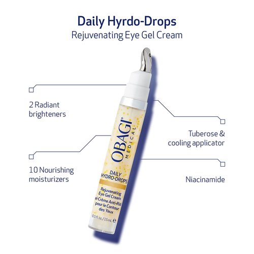 Obagi Daily Hydro-Drops Facial Serum & Rejuvenating Eye Gel Cream Set - 1oz Serum Hydrates & Softens Wrinkles | .5oz Eye Cream Brightens & Depuffs