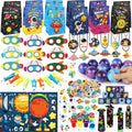 Space Party Favors Set with Masks, Stickers, Toys & Decorations - 254 Pieces
