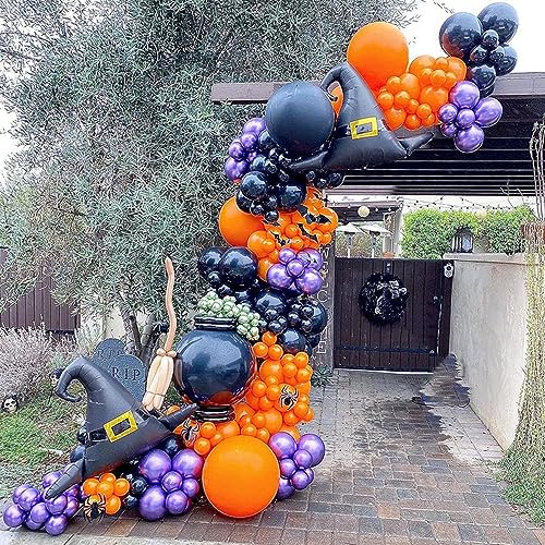 Halloween Witch Hat Foil Balloons - 6 Pack Jumbo Party Decorations