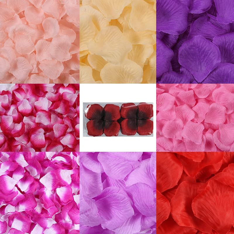 1000PCS Peach Blush Gradient Simulated Rose Petals for Wedding & Party Decoration - Romantic & Reusable