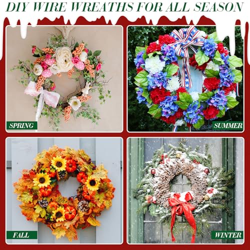 Wire Wreath Frames Set - 8, 12, 16 Inch with Floral Wire & Tools for DIY Crafts