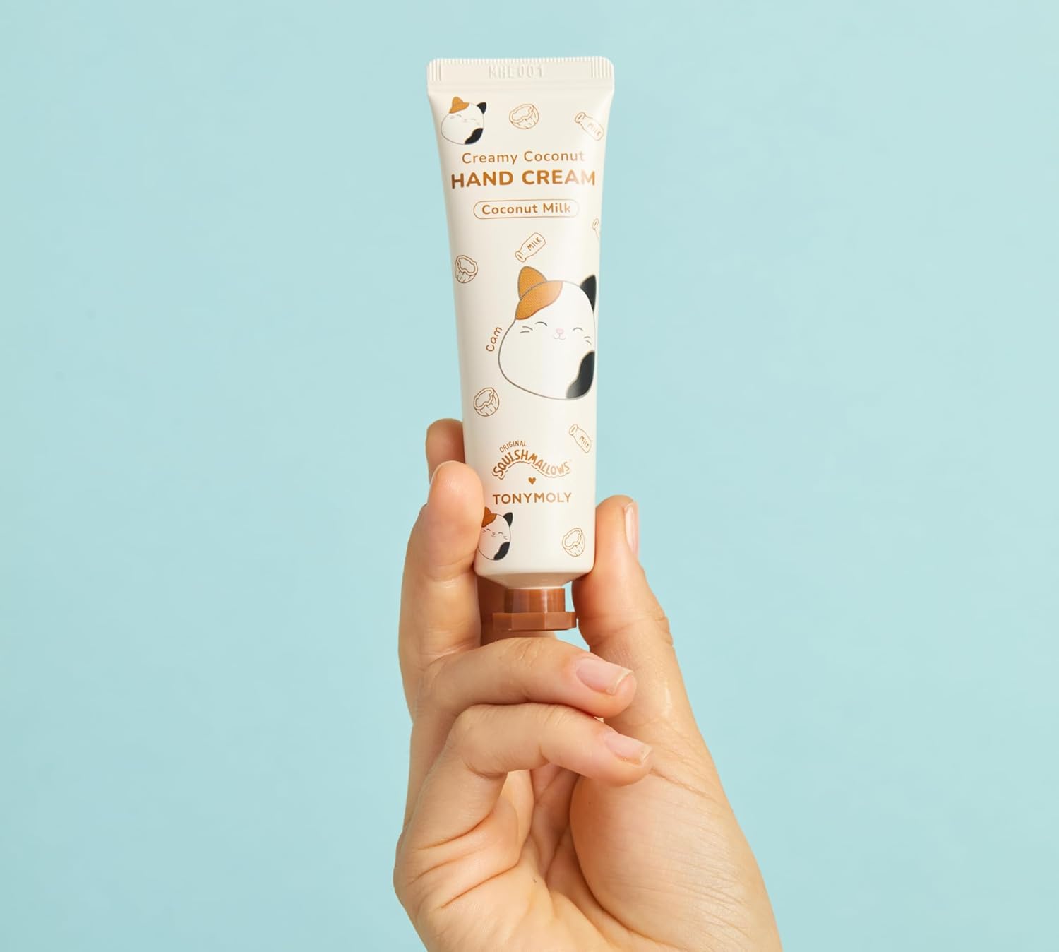 TONYMOLY Cam the Cat 2-Piece Skincare Set - Coconut Milk Hand Cream & Frosted Milk Lip Gloss | Cute Gift for Women & Teens