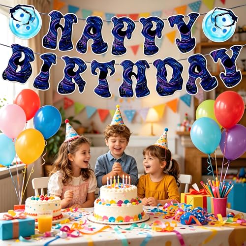 Halloween Birthday Party Decorations Set - 57 Pieces with Banner, Balloons & Backdrop