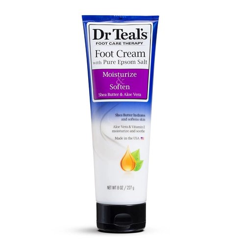 Dr. Teal's Epsom Salt Foot Cream Gift Set - Moisturizing Shea Butter & Aloe Vera | 4 Pack, 8oz Each