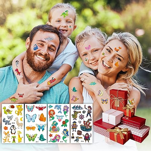 Kids Temporary Tattoos Set - Medium, 300+ Fun Mixed Designs for Boys & Girls