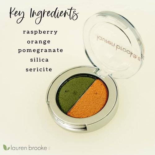 Lauren Brooke Cosmetiques Pressed Eye Shadow Duo - Richly Pigmented Organic Makeup | Evergreen & Indian Summer