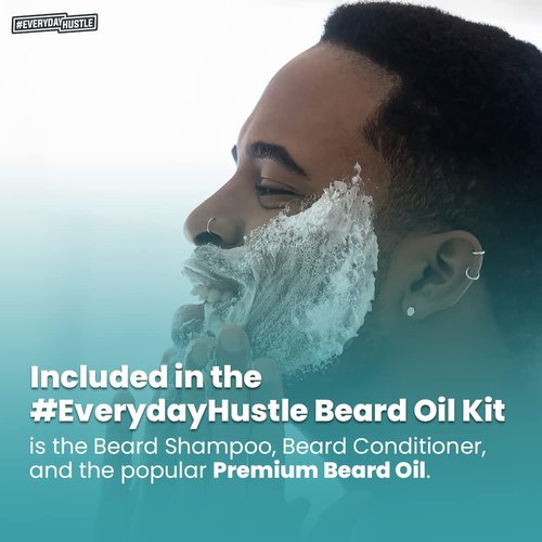 #EverydayHustle Premium Beard Care Kit for Men - With Shampoo, Conditioner & Spray Beard Oil - The Ultimate Beard Kit for Beard Moisture, Softening, Detangling, Grooming - 3-in-1 Pack