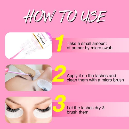 TDANCE Lash Primer for Lash Extensions 10ml/ Professional Use Only/Eyelash Extension Primer Protein Clean/Increase Adhesive Bonding Power Retention(Lash Primer,10ml)