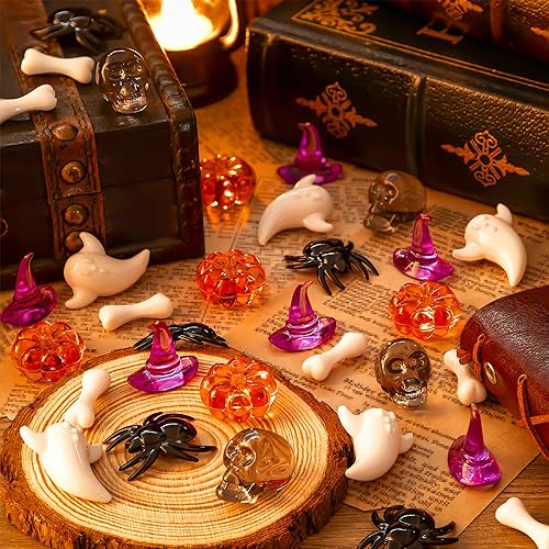 Halloween Vase Filler Decor Set - 330 Mini Oranges & Purples for Spooky Centerpieces