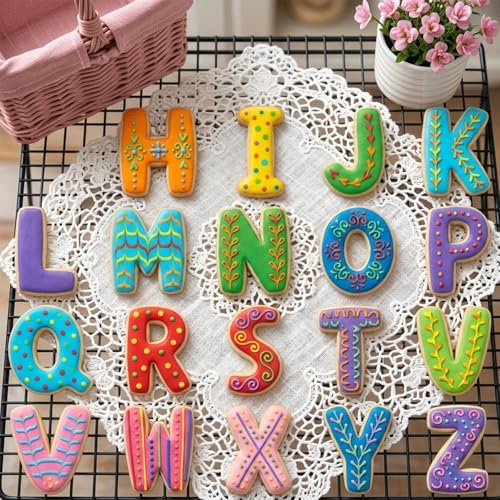 Alphabet Cookie Cutter Set - 26 Stainless Steel Letter Mold for Baking & Crafts