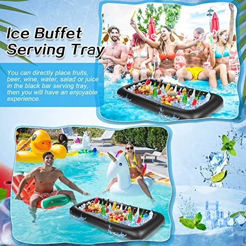 Black Inflatable Serving Bar Cooler - 52 Inch Party Drink Cooler Set (3pcs) & Pump