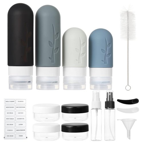 Skiennix Travel Bottles - 18-Pack TSA Approved Silicone Toiletry Containers | Leak-Proof & Refillable
