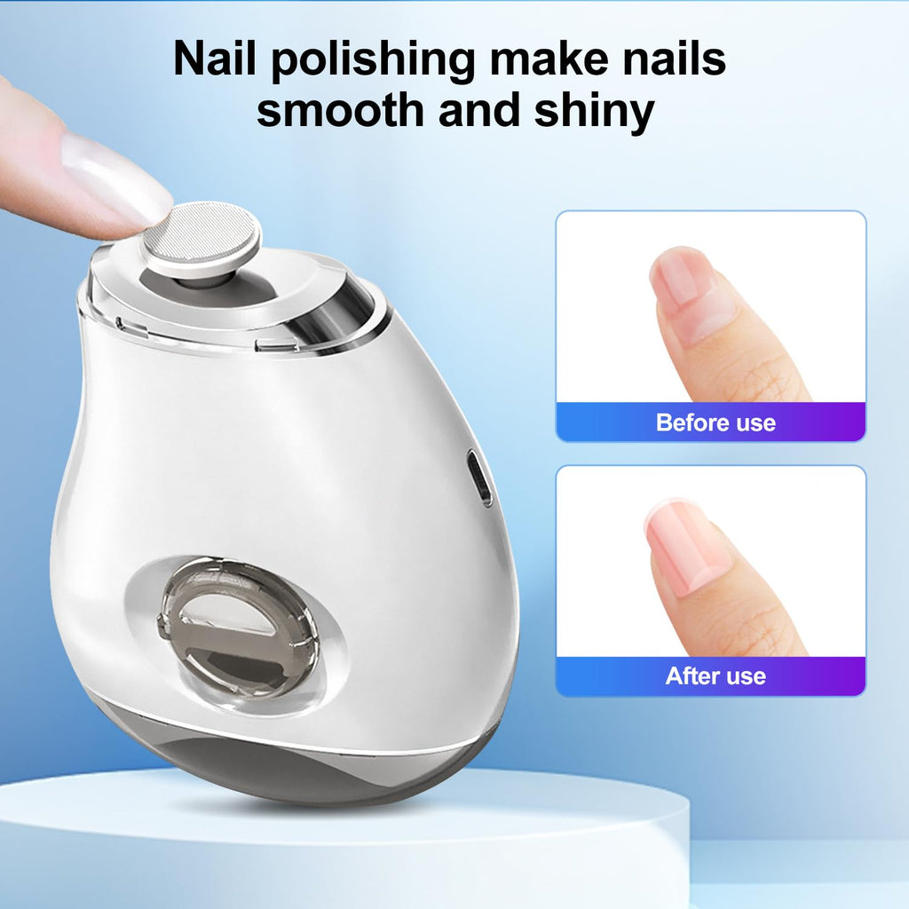 Yibosoar Electric Nail Clipper with LED Light & 3 Speeds, Fingernail Cutter and Polisher 2 in 1 Design, Nail Scraps Storage Rechargeable Safety Fingernail Trimmer for Baby Seniors and Adult