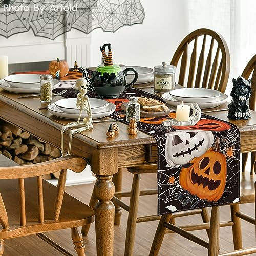 Halloween Table Runner 13x60 Inch Black Polyester Home Party Decor - Variation of THIS listing