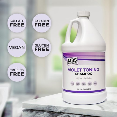 MBS Haircare Violet Toning Shampoo, Gallon - (1 Gal) (Sulfate Free, Paraben Free, Color Safe, Vegan)