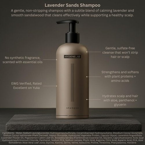 HygieneLab Shampoo - EWG Verified Non-Toxic Formula, Fragrance-Free & Paraben-Free | Gentle Cleanse for All Hair Types (16.9 fl oz)