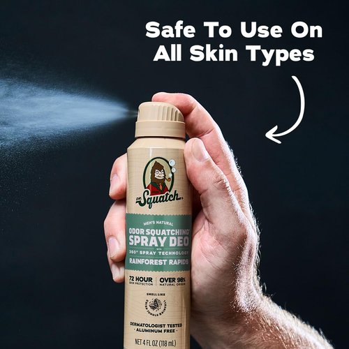 Dr. Squatch Natural Men's Deodorant - Quick-Dry, Aluminum-Free, Dermatologist-Tested - Fresh Falls & Rainforest Rapids, 4oz (2-Pack)