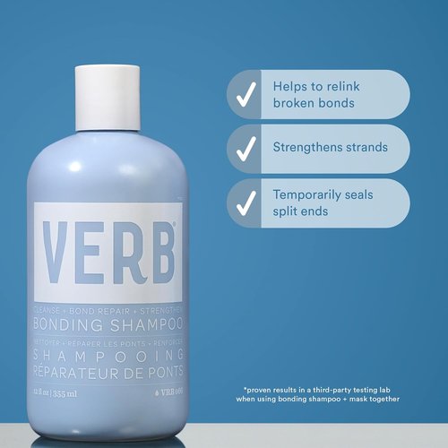 VERB Bonding Shampoo - Strengthens Hair, Repairs Damage | 12 oz Hydrating Formula