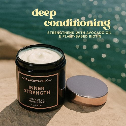 Beachwaver Co. Inner Strength Hair Mask - 8 Oz Vegan Treatment with Avocado Oil & Silk Amino Acids | Eliminates Frizz & Repairs Split Ends
