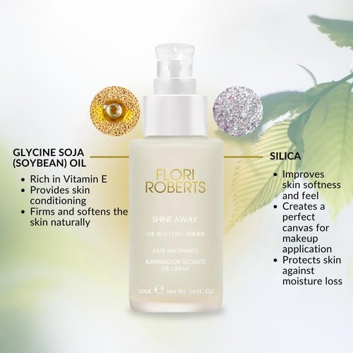 Shine Away Oil Blotting Primer by Flori Roberts, Long Lasting Oil and Shine Control, Flawless Complexion for Women of Color or Darker Skin Tones