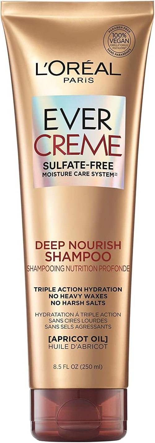 L'Oreal Paris EverCreme Deep Nourish Shampoo - Sulfate Free, 8.5 Ounce (Pack of 2)