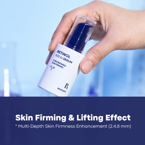 BONCEPT Retinol 500 IU Serum – Wrinkle & Fine Line Care, Pore Refining & Lifting, Hydrating Serum with Retinol & Bakuchiol – Gentle Daily Skincare for Sensitive Skin, K-Beauty, 1.01 fl. oz. 30 ml