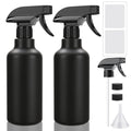 Skiennix 16.9oz Plastic Spray Bottles - Heavy Duty for Hair Mist & Cleaning Solutions | 2 Pack (Black)