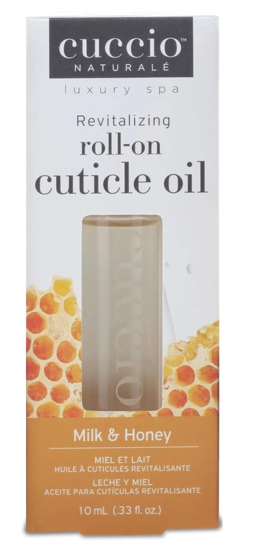 Cuccio Naturale Revitalizing Cuticle Oil - Milk & Honey - Nourishing 10ml Rollerball for Healthier Nails & Cuticles