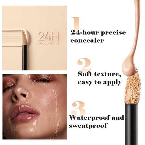 Skiennix Liquid Concealer - Full Coverage Under Eye Brightener for Dark Circles | Lightweight, Waterproof, Vegan, 09 Cappuccino