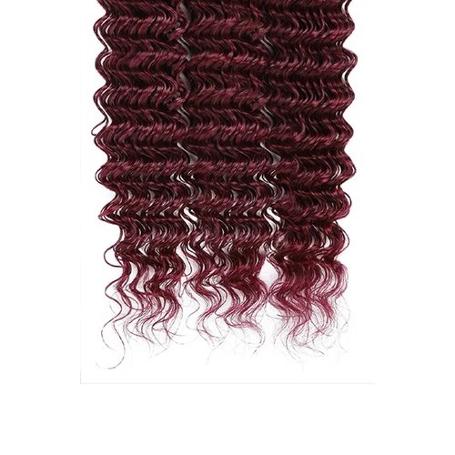 #99J Bundles Human Hair Deep Wave Bundles 30 Inch Burgundy Deep Wave Bundle Unprocessed Brazilian Virgin Weave Hair 1 Bundle 50 Gram Per Bundle