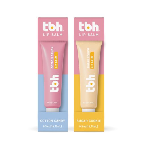 TBH Kids Lip Butter Balm for Kids | Vegan Tinted Lip Balm & Lip Gloss for Girls | Safe, Hydrating, Natural Tween Lip Care - Cotton Candy & Sugar Cookie Flavors