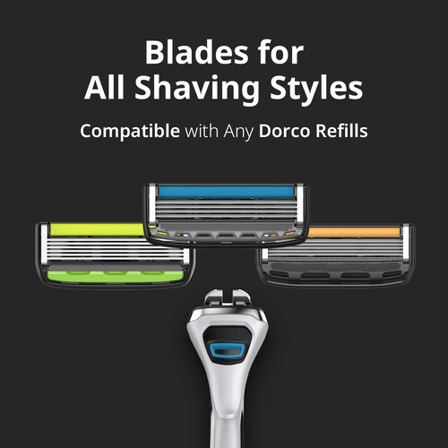 DORCO Pace 4 Pro Razors for Men with Four Blade Cartridges - Smooth Shaving Razor System for Close Comfortable Results - 16 Refill Cartridges, No Handle