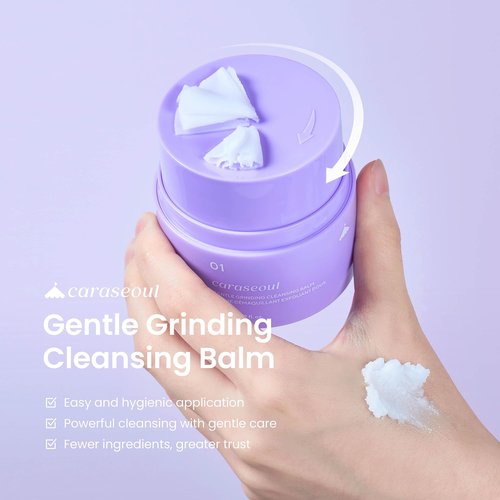 Caraseoul Gentle Grinding Cleansing Balm - Vegan Makeup Remover with BHA & Bakuchiol | Travel Size 50ml