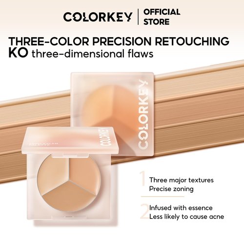 COLORKEY Concealer Palette - Long-Lasting, Blendable Formula for Dark Circles & Imperfections | 3 Colors