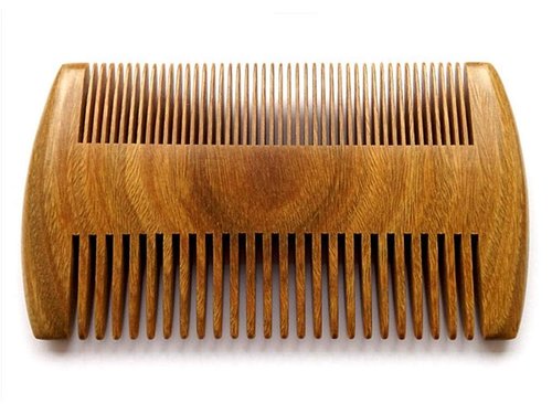 Myhsmooth Handmade Natural Green Sandalwood No Static Combs with Aromatic Scent - 2 PCS Pocket Combs for Long and Short Beards, Mustaches (4" Long Two Sides)