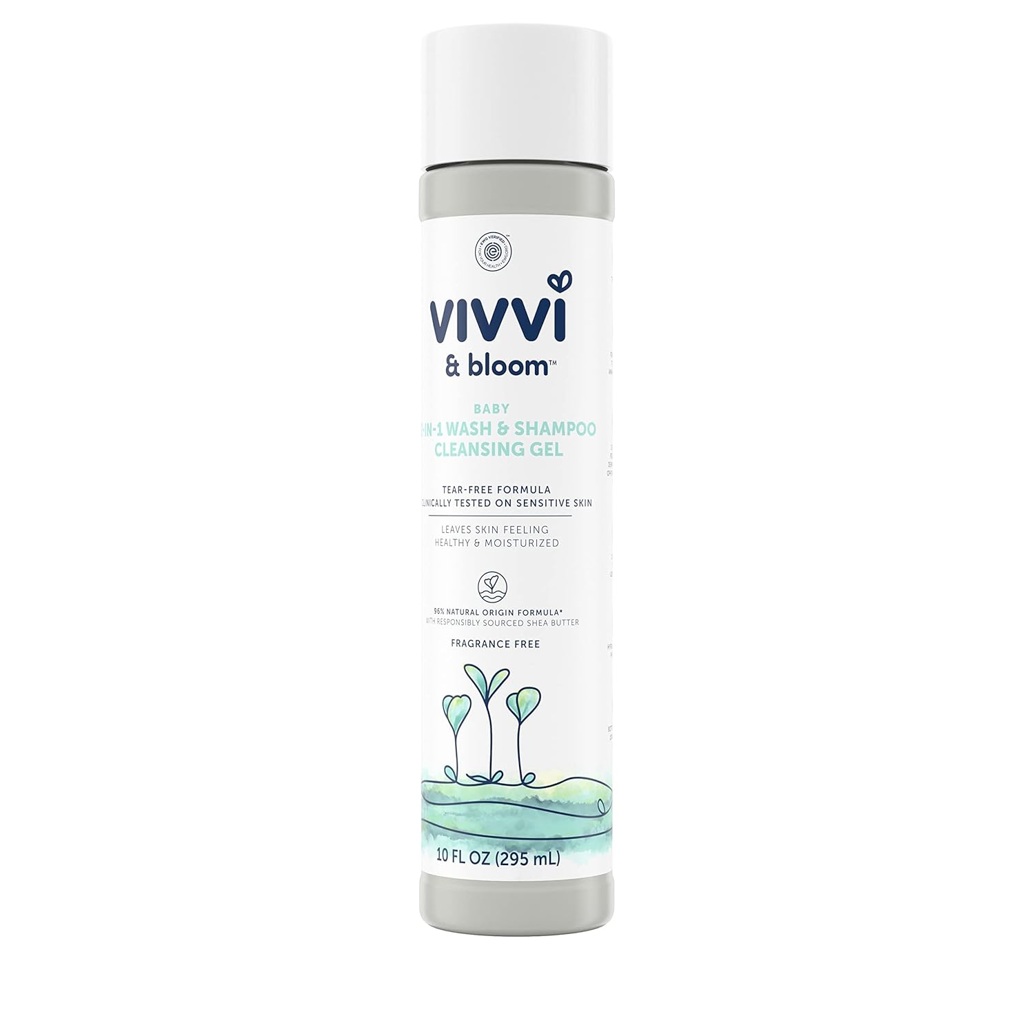 Vivvi & Bloom Gentle 2-in-1 Baby Wash & Shampoo - Fragrance-Free Cleansing Gel for Sensitive Skin, 10 fl. oz.