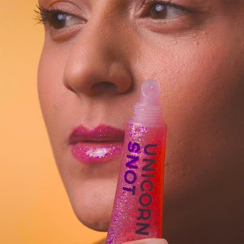 UNICORN SNOT Holographic Glitter Lip Gloss - Sparkly Vegan Formula for Shimmering Lips | 0.37 fl oz (Flamingo Pink)