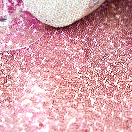Rose Pink Sequin Tablecloth - 132 Inch Round Glitter Cover for Weddings & Parties - Variation of THIS listing