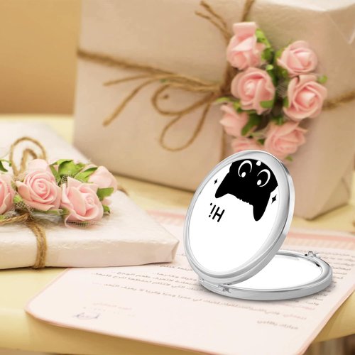 GAOLZIUY Black Cat Gifts for Women Girls, Cute Cats Compact Makeup Mirror, Gifts for Cat Lovers Mom for Birthday Valentines Day