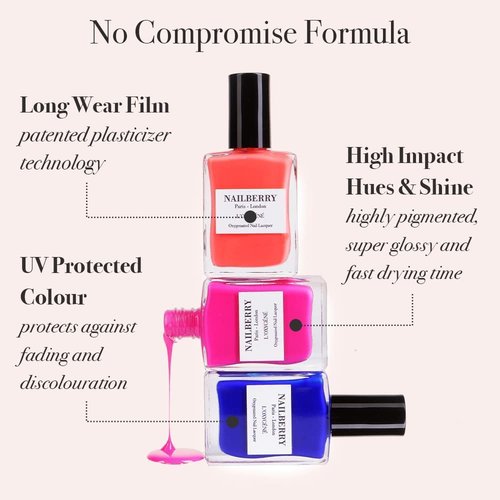 Nailberry L'Oxygéné Oxygenated Nail Lacquer - Almond Off-White Light Beige | UV Protected, 12-Free, Vegan, 15 ml
